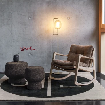 Classicon CORKER NO1 und NO2 Coffee Table & Stool. ST. TROPEZ Carpet. 
